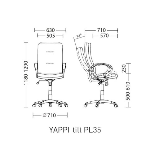 Офисное кресло YAPPI Tilt PL35 Nowy Styl