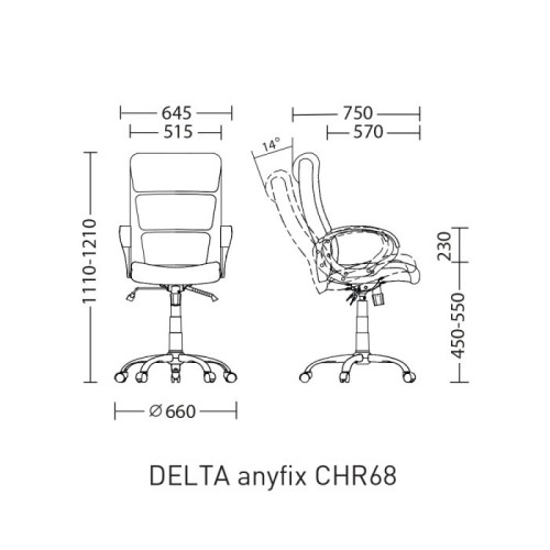 Офисное кресло DELTA Anyfix CHR68 Nowy Styl