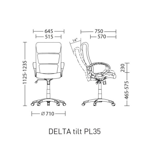 Офисное кресло DELTA Tilt PL35 Nowy Styl