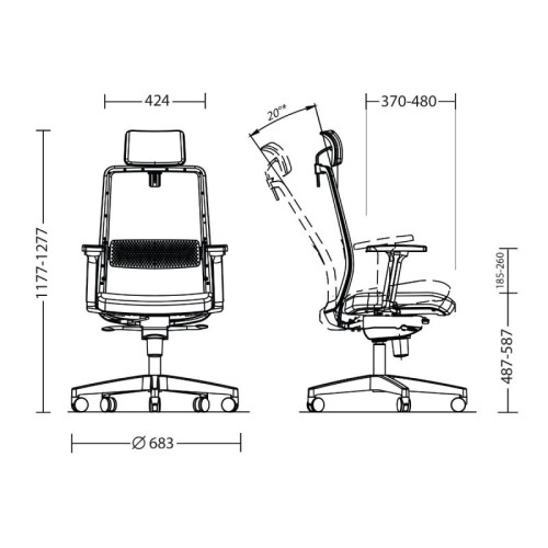 Офисное кресло FRAME R HR black ST PL70 Nowy Styl