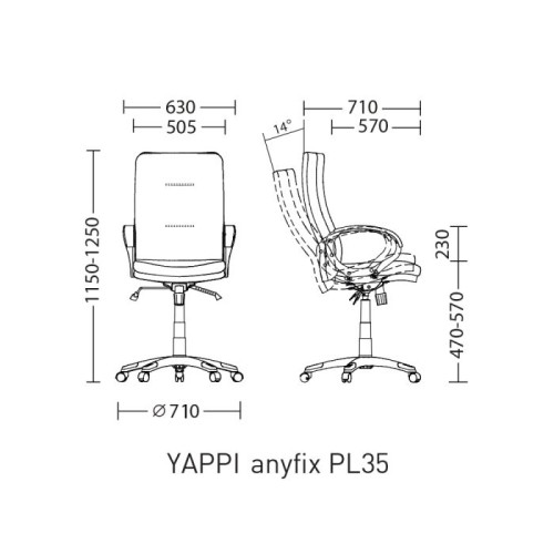 Офисное кресло YAPPI Anyfix PL35 Nowy Styl