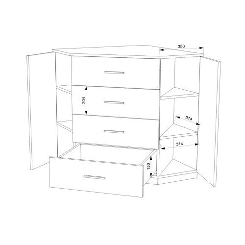 Кутовий комод-35 70 FlashNika