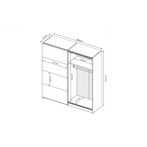ШКАФ-КУПЕ Мила Miromark 2,0х2,1м (*Дверь Глянец Белый*)