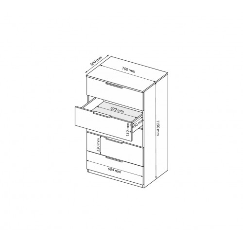КОМОД Мила Miromark 5ящ
