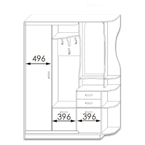 Прихожая Континент Люкс-купе ДСП 160х50х210