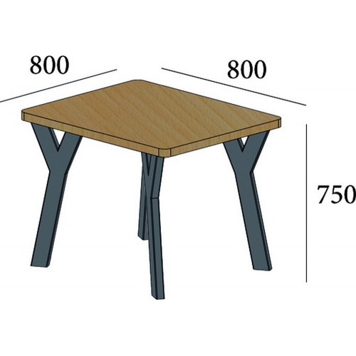 Стол Уно (4 ноги) 80х80 Металл-дизайн