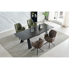 Стіл Arnold Ceramic 180(240)x90 Wic dark grey мат/чорний каркас Signal-k